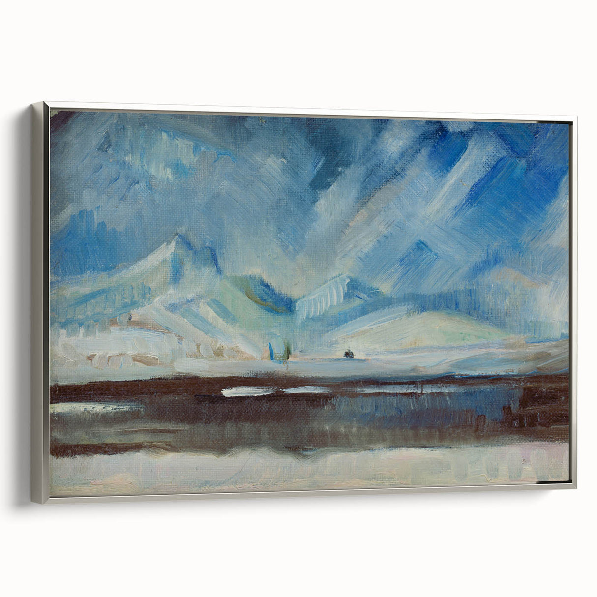 Expressionist Winter Landscape – Serene Snowy Wall Art