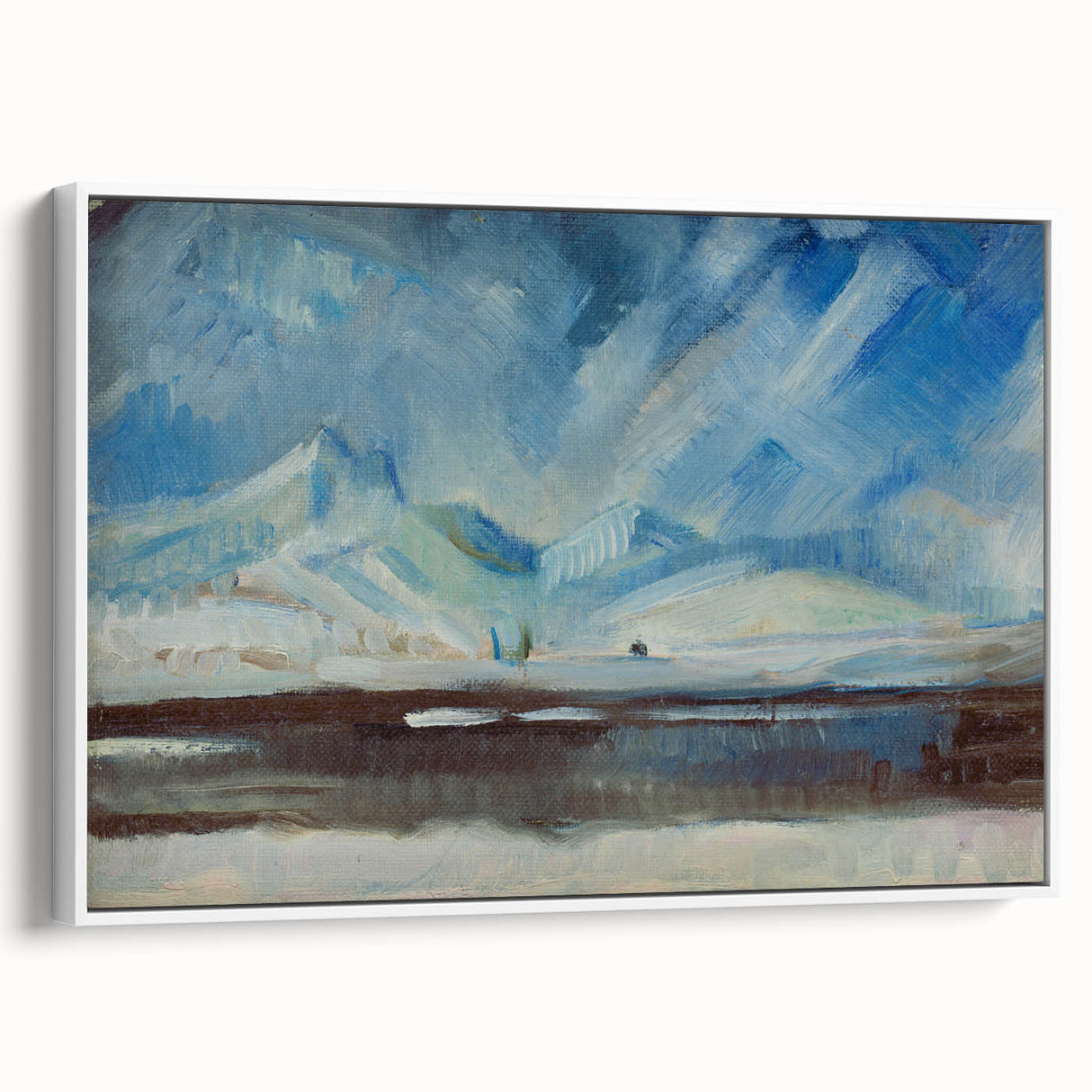 Expressionist Winter Landscape – Serene Snowy Wall Art