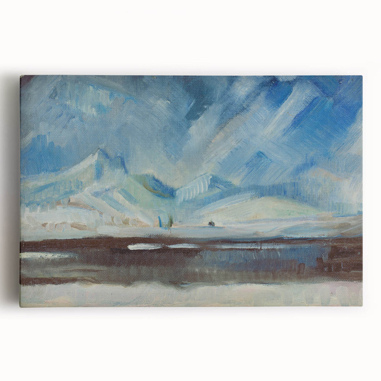 Expressionist Winter Landscape – Serene Snowy Wall Art