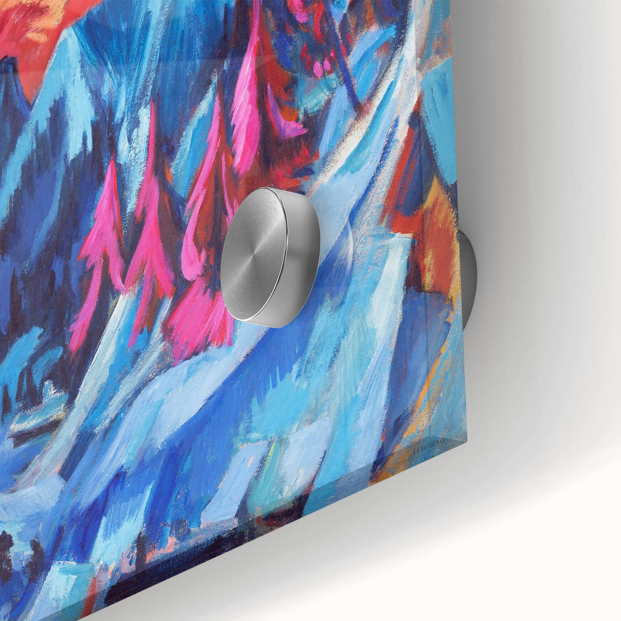Vibrant Expressionist Winter Scene – Abstract Mountain Wall Art