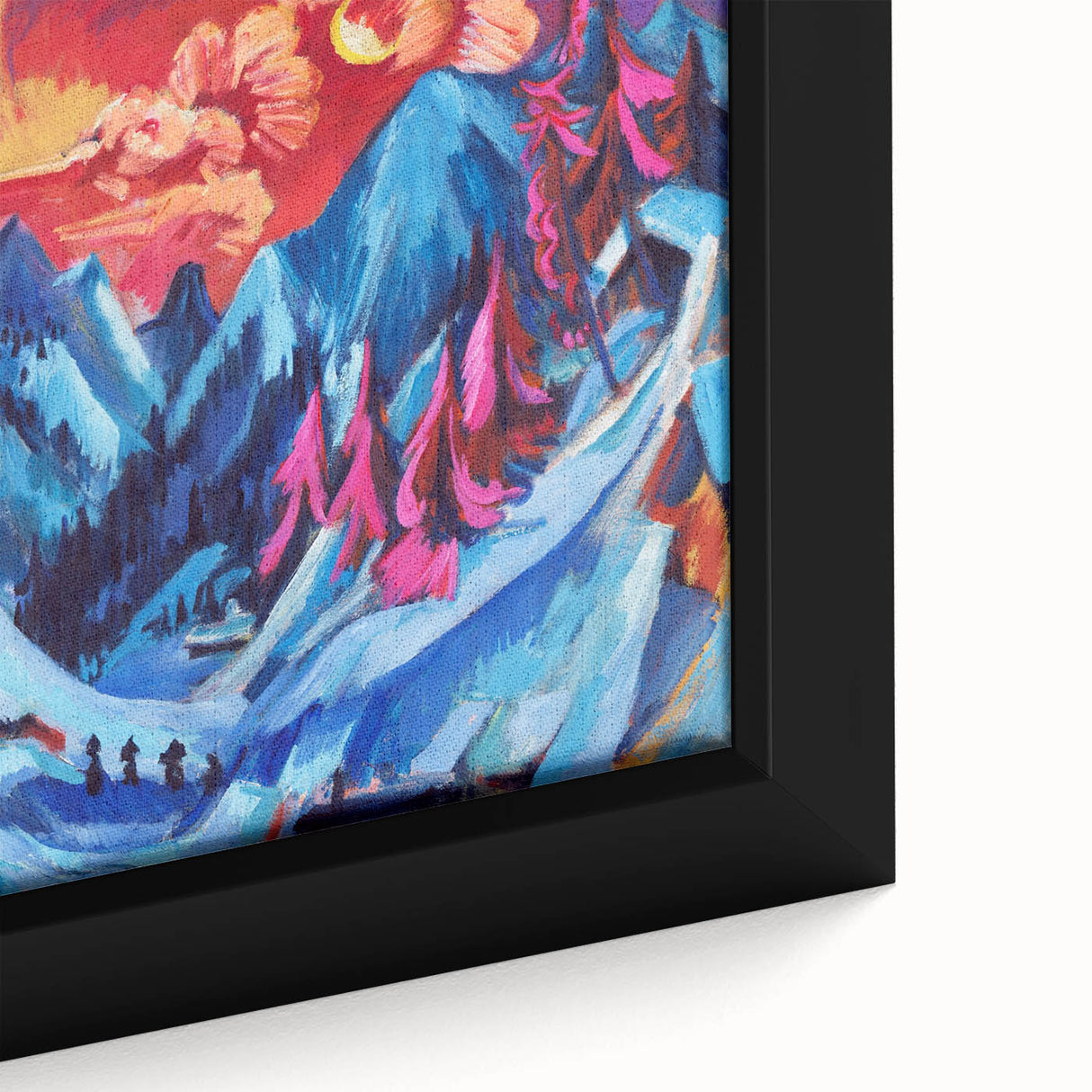 Vibrant Expressionist Winter Scene – Abstract Mountain Wall Art