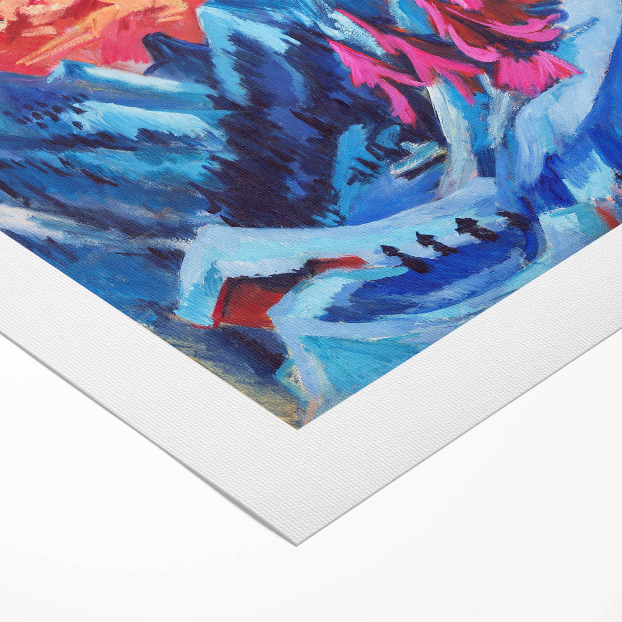 Vibrant Expressionist Winter Scene – Abstract Mountain Wall Art