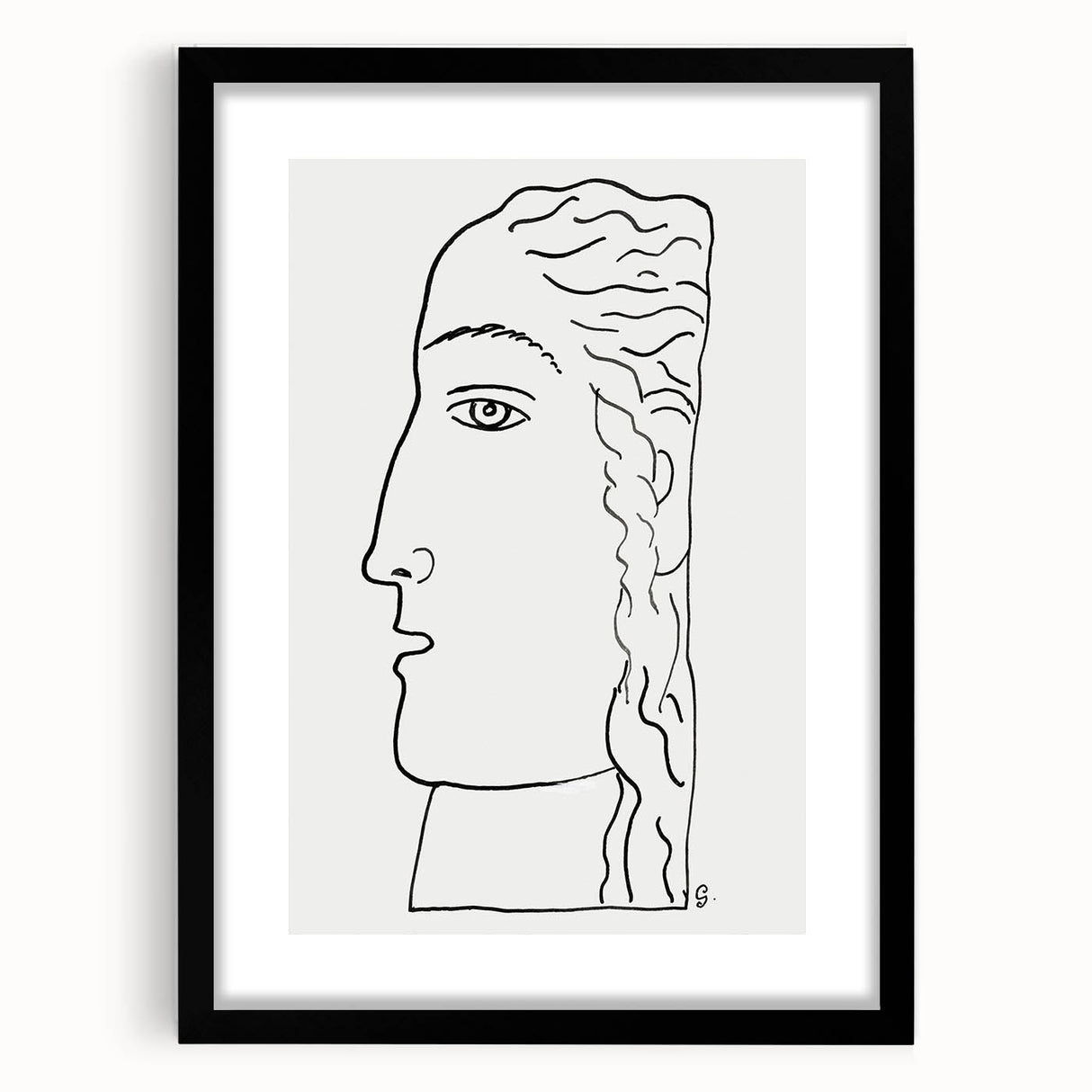 Expressionist Art - "Woman's Head" by Leo Gestel - Elegant Line Drawing