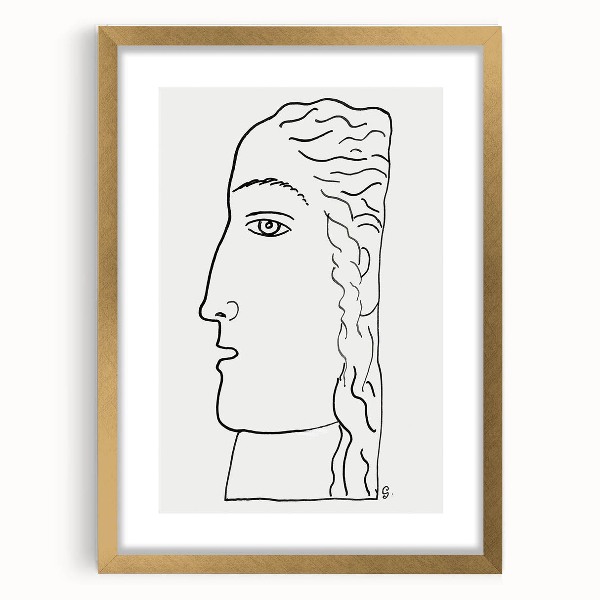 Expressionist Art - "Woman's Head" by Leo Gestel - Elegant Line Drawing