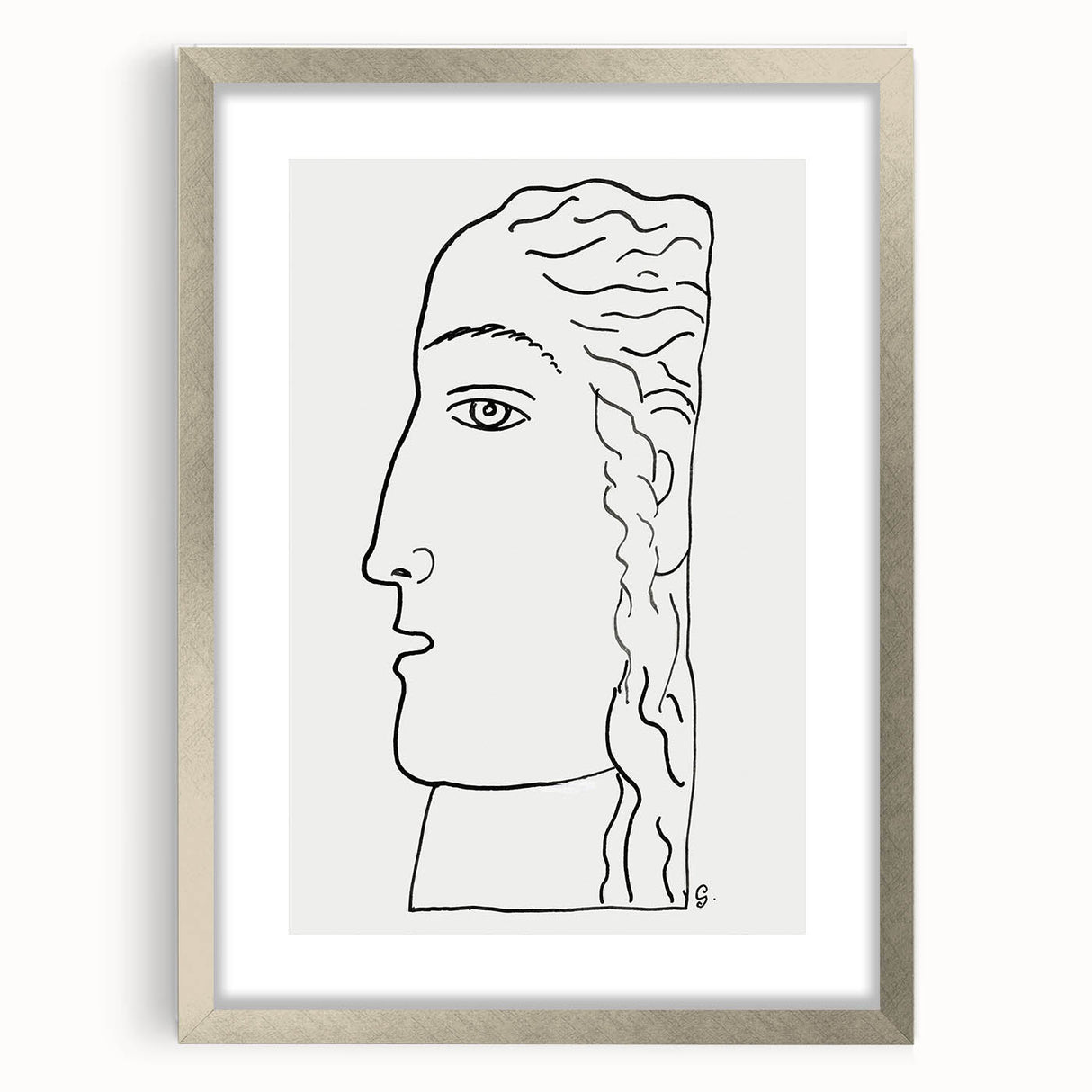 Expressionist Art - "Woman's Head" by Leo Gestel - Elegant Line Drawing