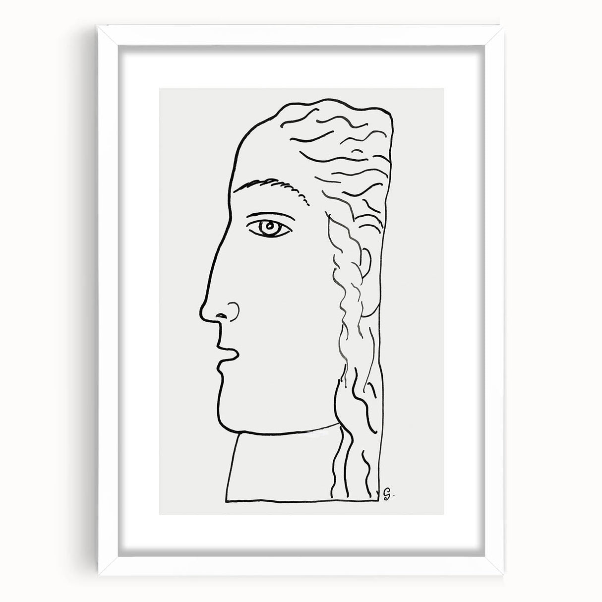 Expressionist Art - "Woman's Head" by Leo Gestel - Elegant Line Drawing