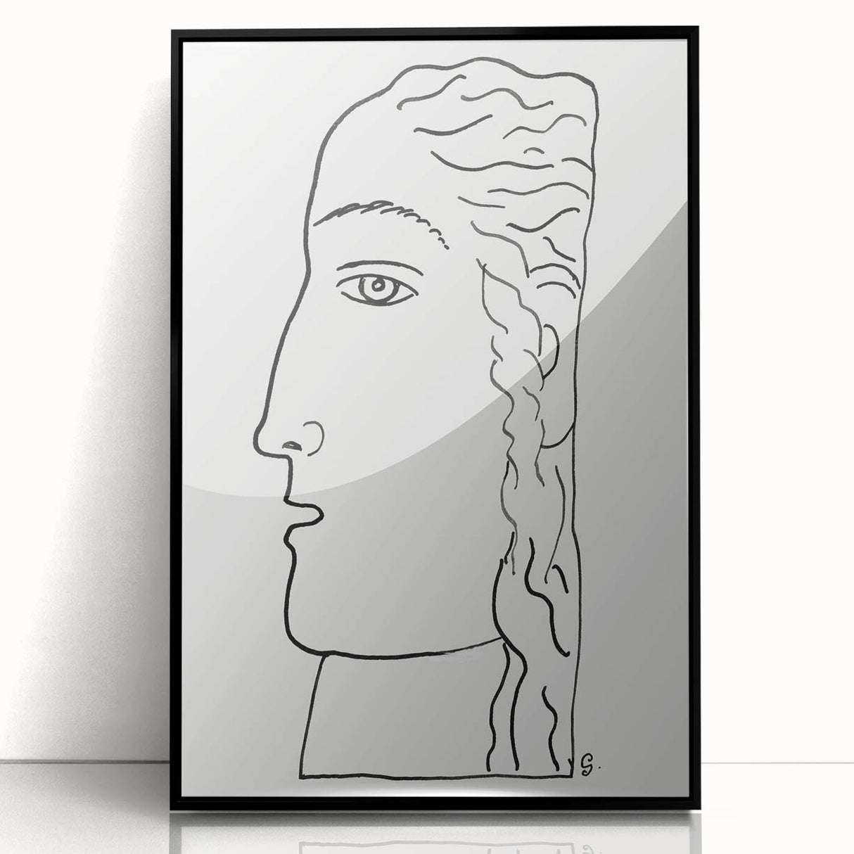 Expressionist Art - "Woman's Head" by Leo Gestel - Elegant Line Drawing