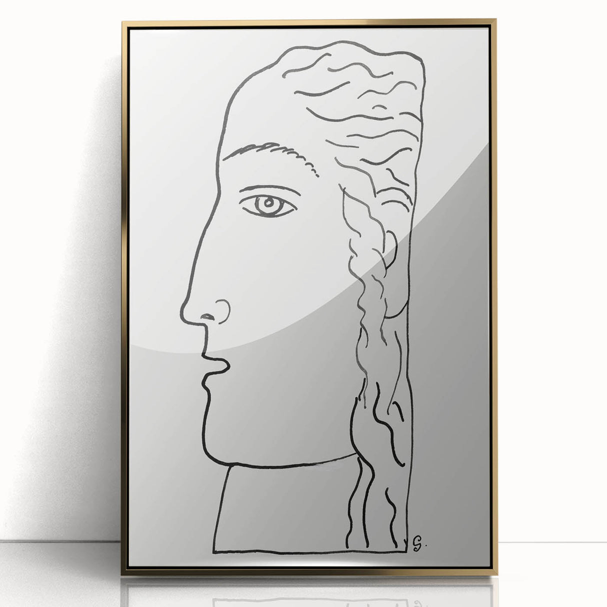 Expressionist Art - "Woman's Head" by Leo Gestel - Elegant Line Drawing