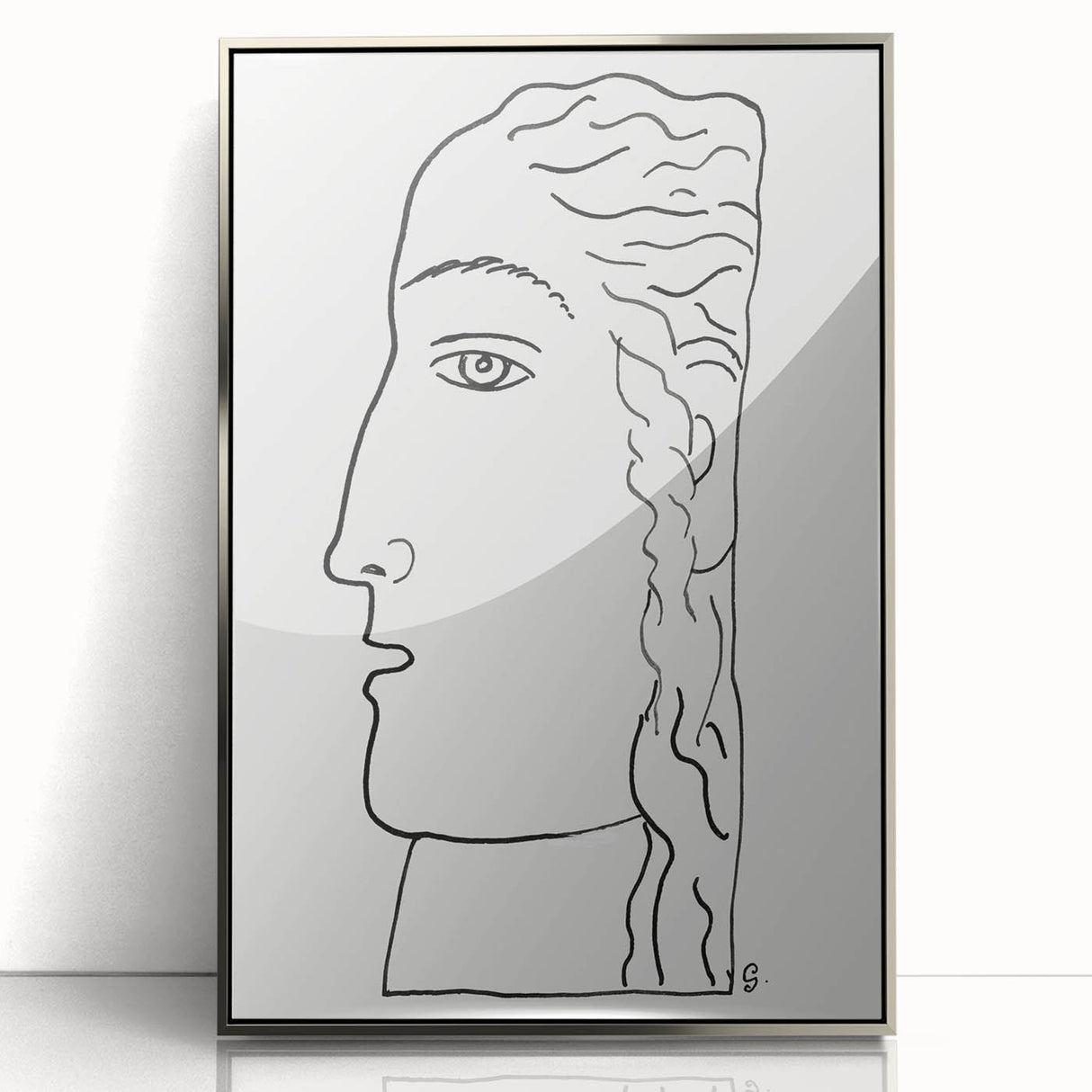 Expressionist Art - "Woman's Head" by Leo Gestel - Elegant Line Drawing