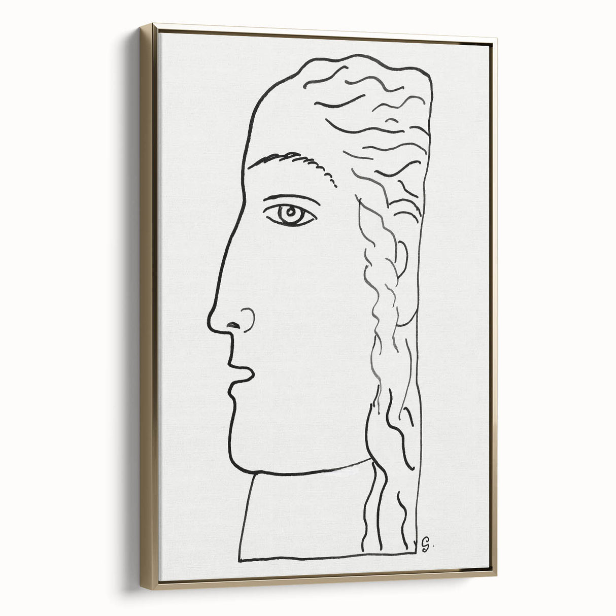 Expressionist Art - "Woman's Head" by Leo Gestel - Elegant Line Drawing