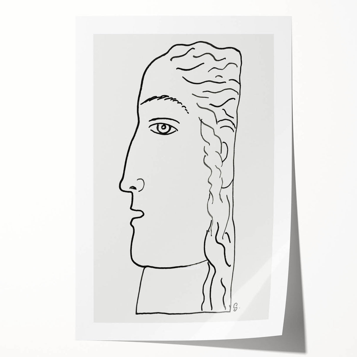 Expressionist Art - "Woman's Head" by Leo Gestel - Elegant Line Drawing