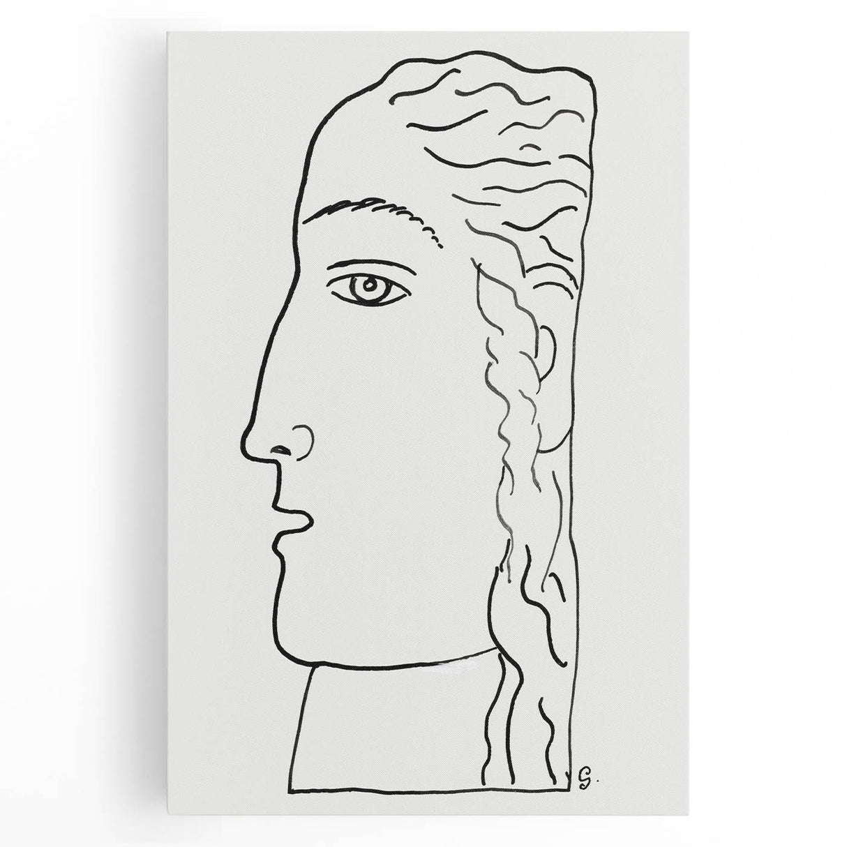 Expressionist Art - "Woman's Head" by Leo Gestel - Elegant Line Drawing