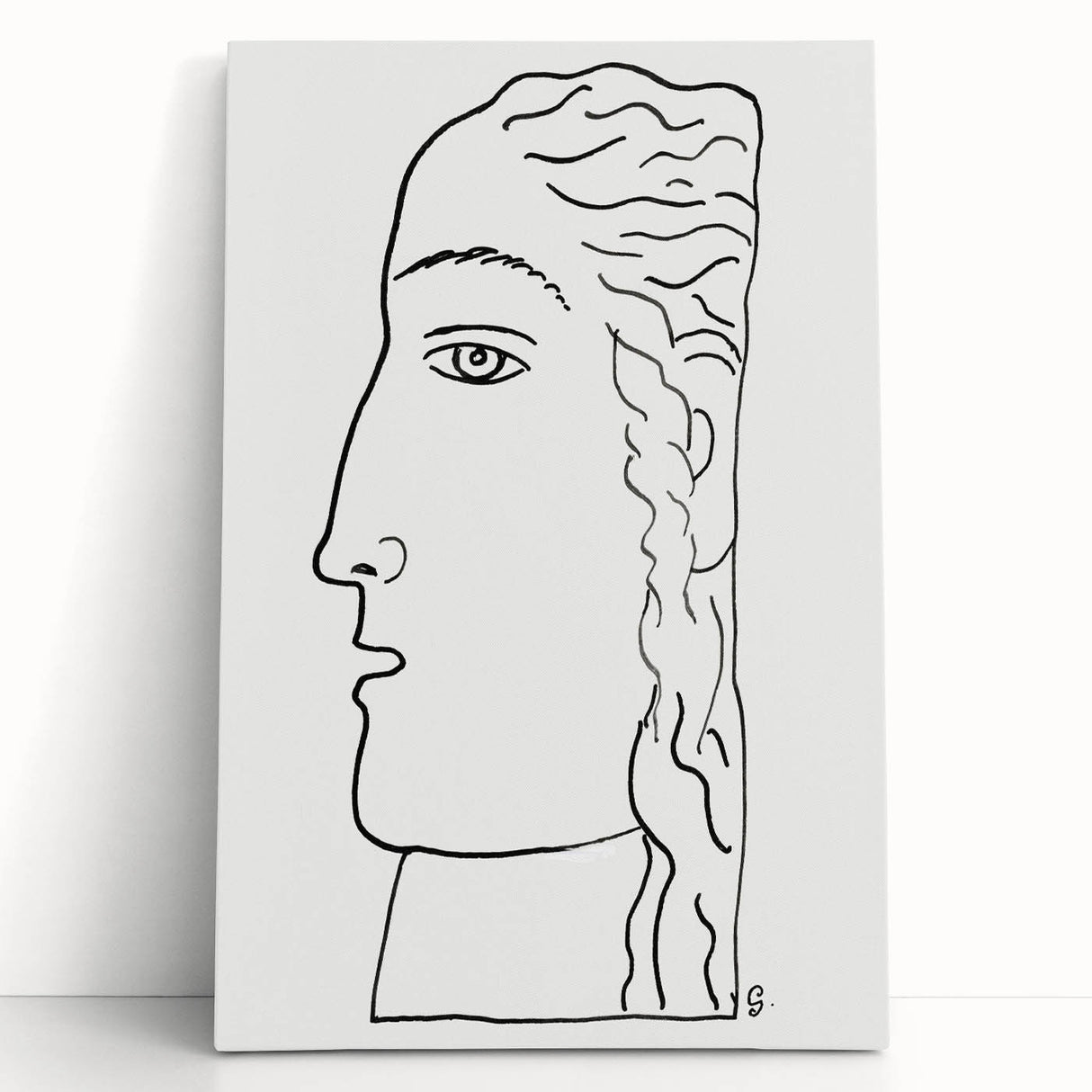 Expressionist Art - "Woman's Head" by Leo Gestel - Elegant Line Drawing