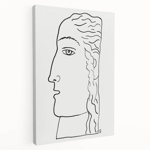 Expressionist Art - "Woman's Head" by Leo Gestel - Elegant Line Drawing