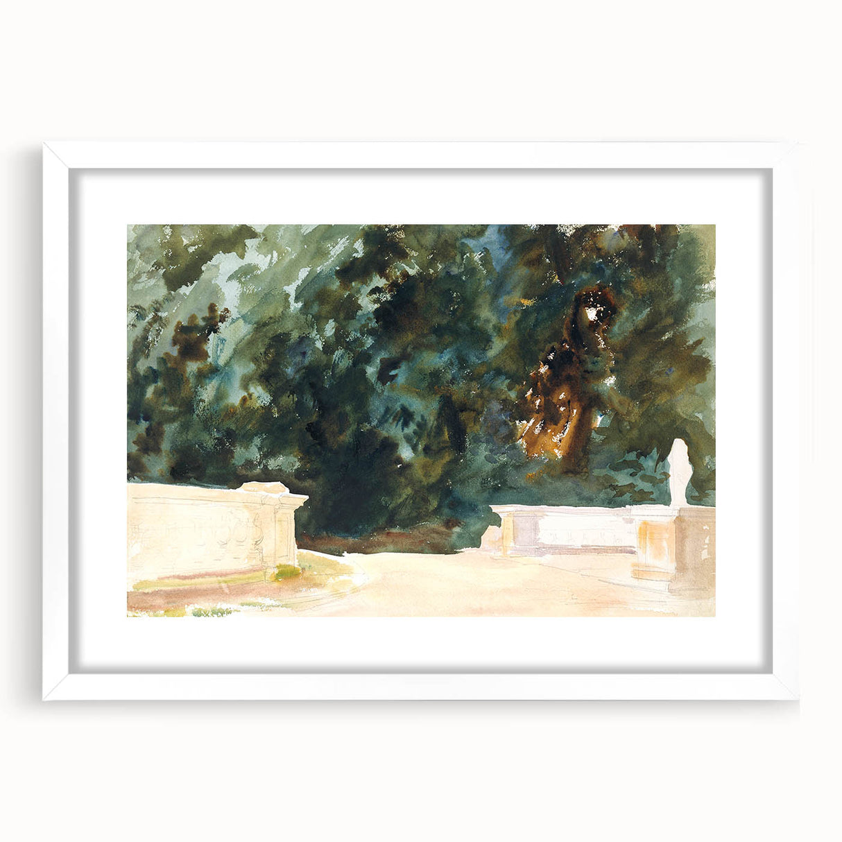 Romantic Art Prints: Terrace and Gardens by John Singer Sargent