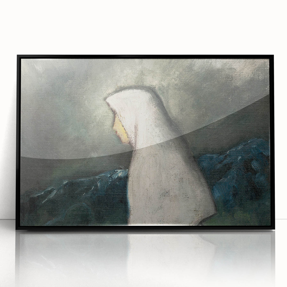 Expressionist Art - Woman in a White Shawl by Zolo Palugyay - Vintage Scene