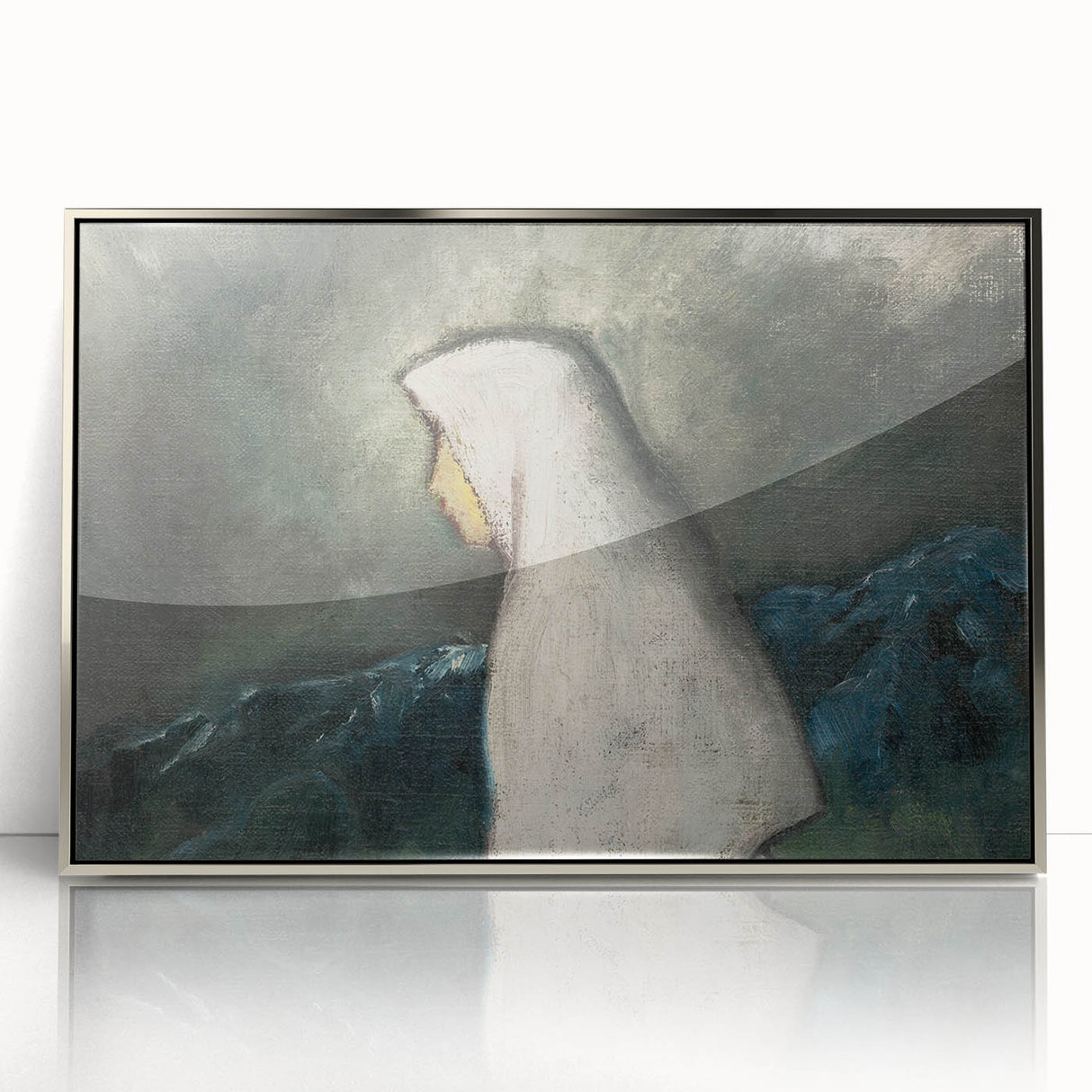 Expressionist Art - Woman in a White Shawl by Zolo Palugyay - Vintage Scene