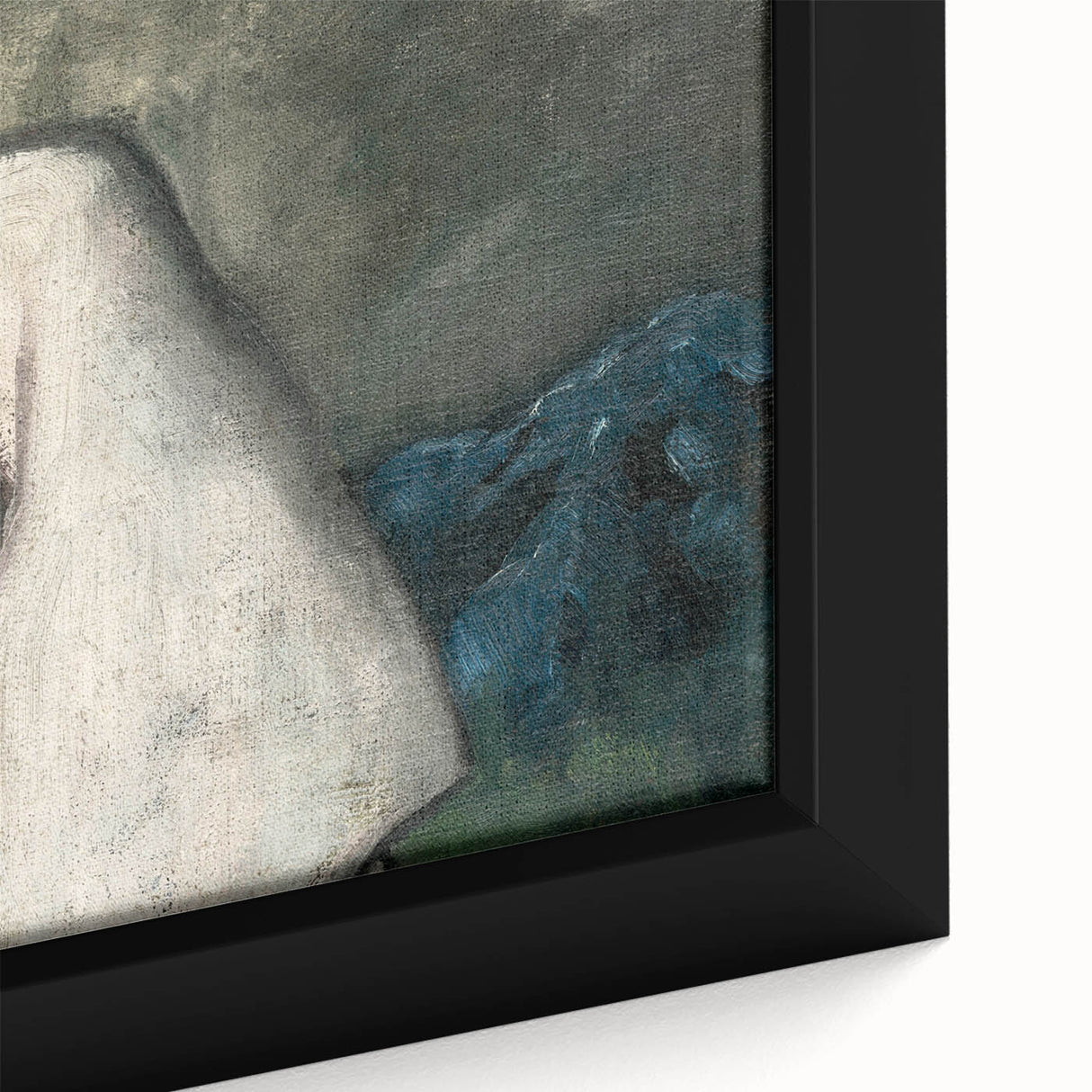 Expressionist Art - Woman in a White Shawl by Zolo Palugyay - Vintage Scene