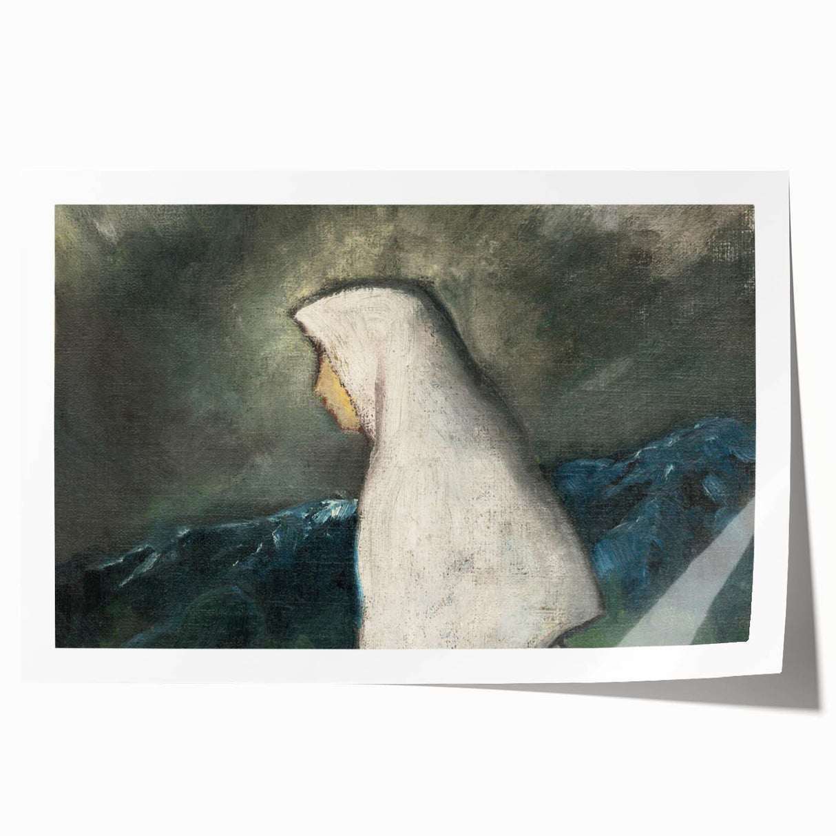 Expressionist Art - Woman in a White Shawl by Zolo Palugyay - Vintage Scene