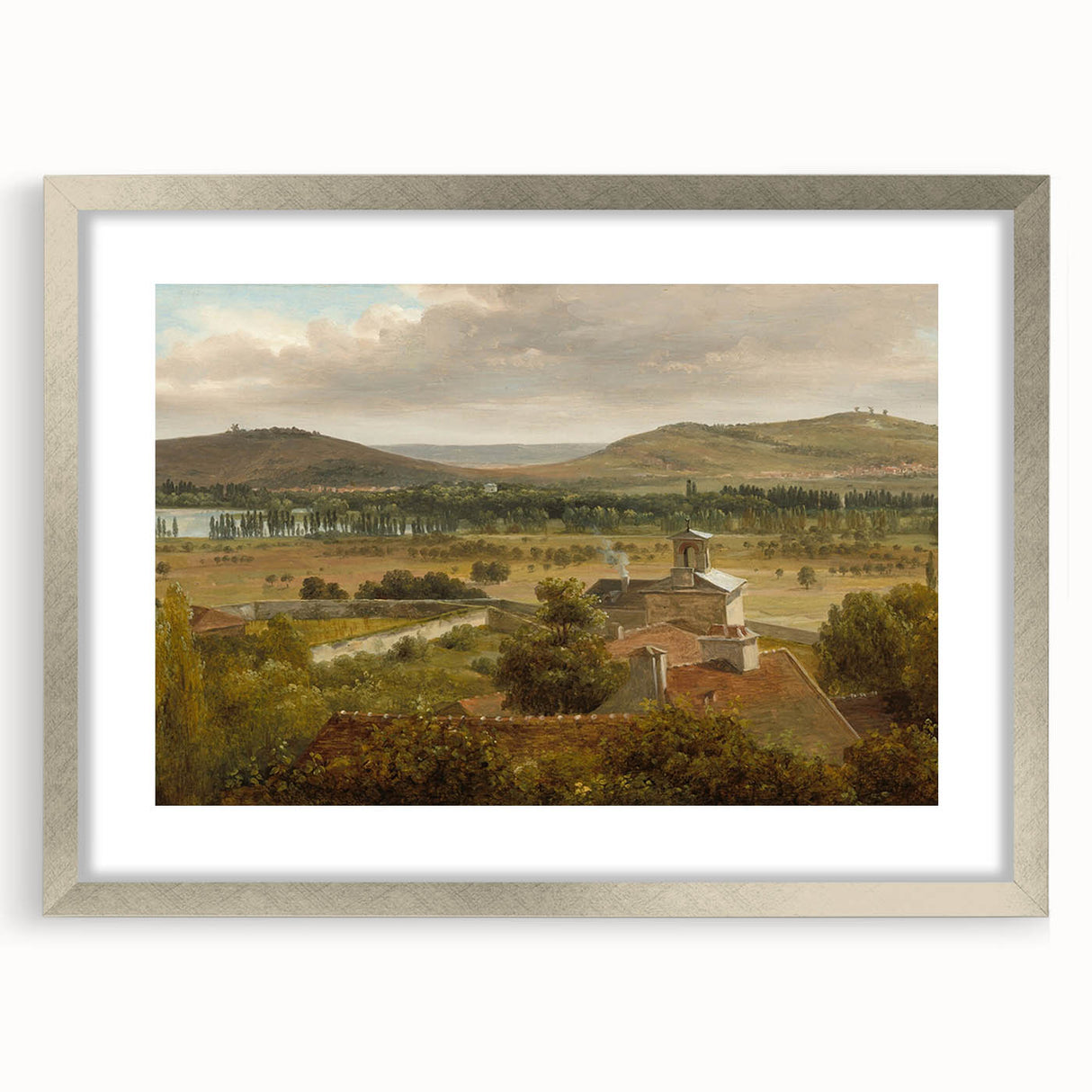 Romantic Art Prints: Panoramic Landscape Near River Moselle by Rousseau