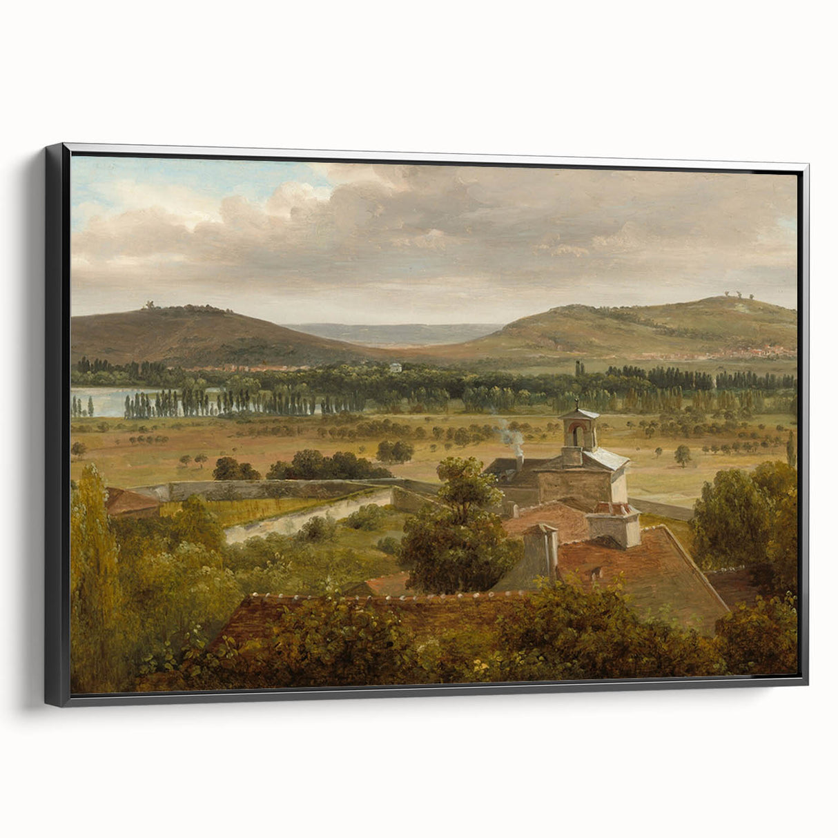 Romantic Art Prints: Panoramic Landscape Near River Moselle by Rousseau
