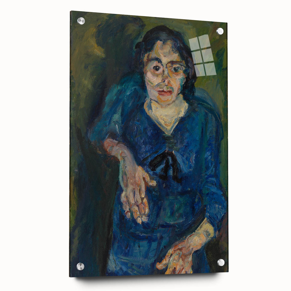 Expressionist Woman in Blue – Vibrant Figurative Wall Art