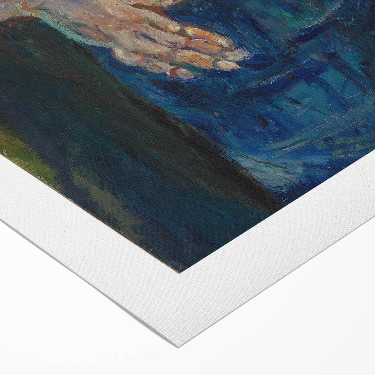 Expressionist Woman in Blue – Vibrant Figurative Wall Art