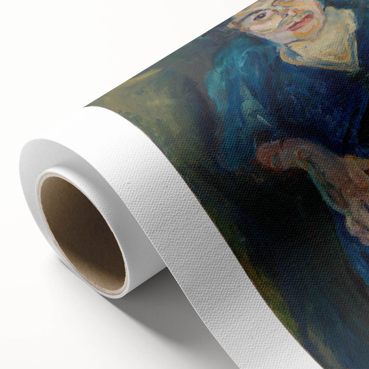 Expressionist Woman in Blue – Vibrant Figurative Wall Art