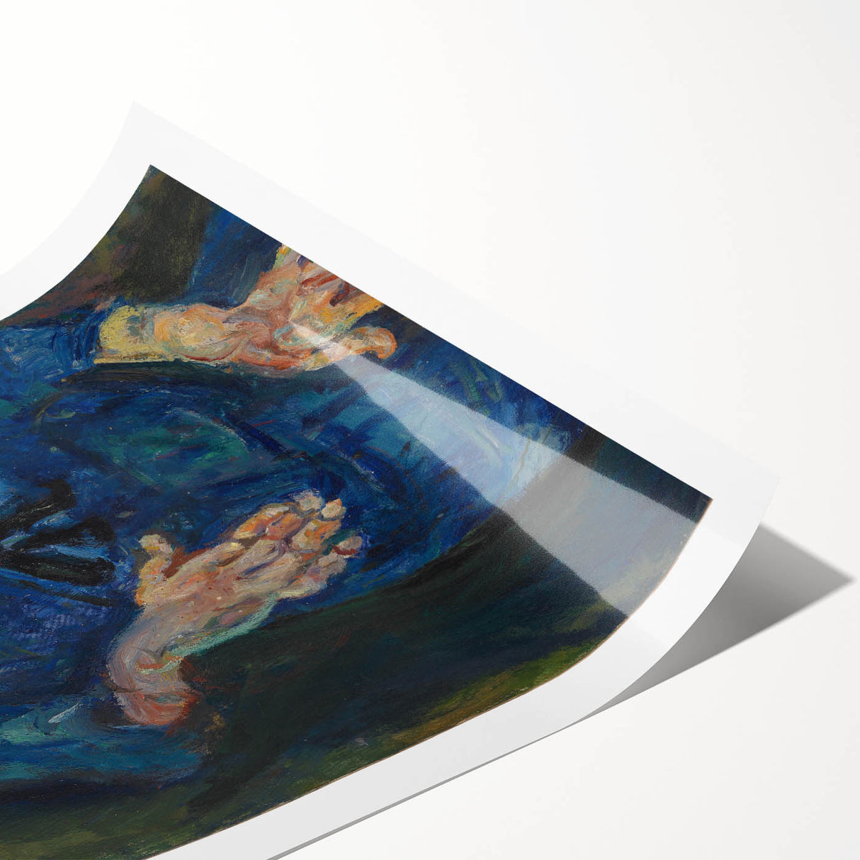 Expressionist Woman in Blue – Vibrant Figurative Wall Art