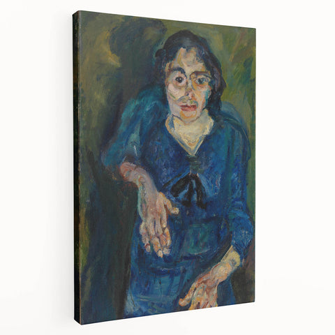 Expressionist Woman in Blue – Vibrant Figurative Wall Art