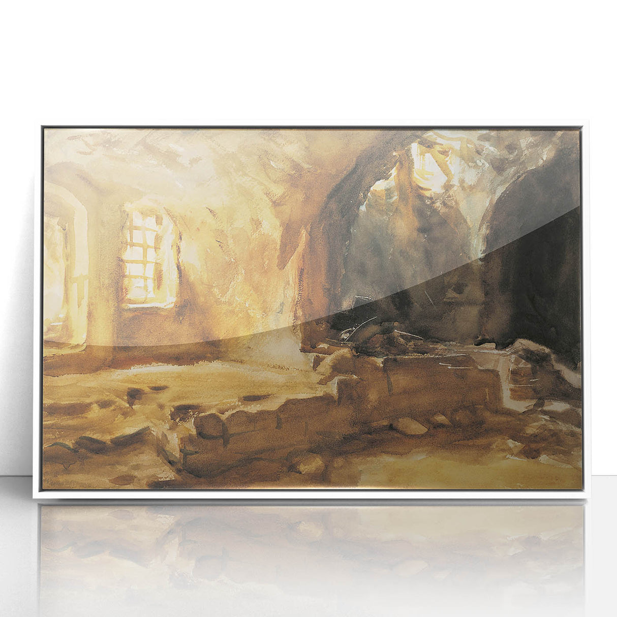 Romantic Art Prints: Ruined Cellar—Arras by John Singer Sargent