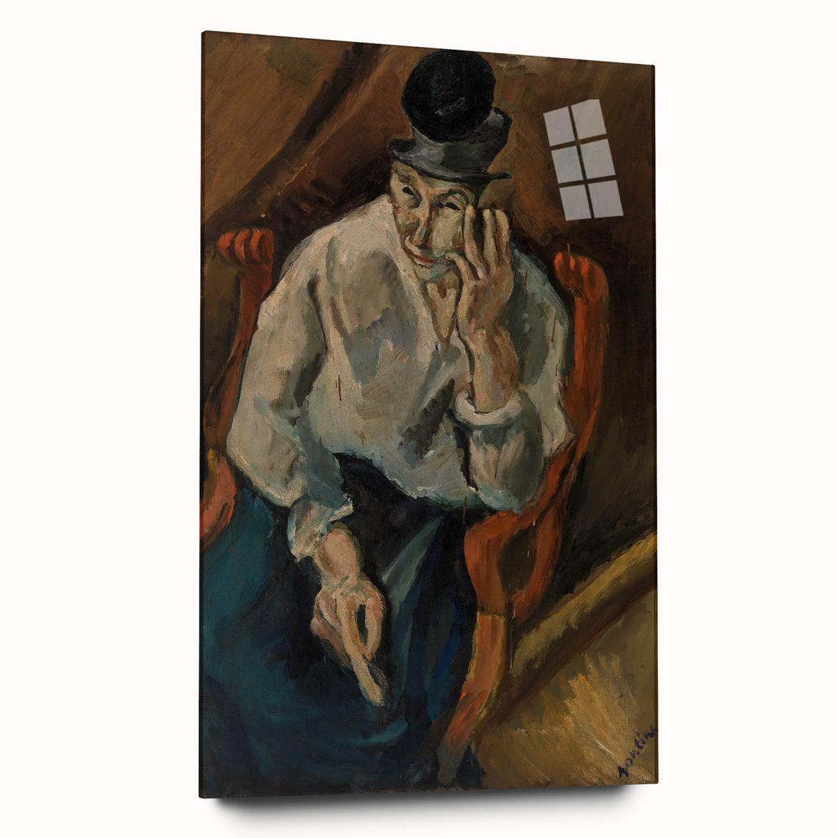 Expressionist Woman in Armchair – Bold Figurative Wall Art