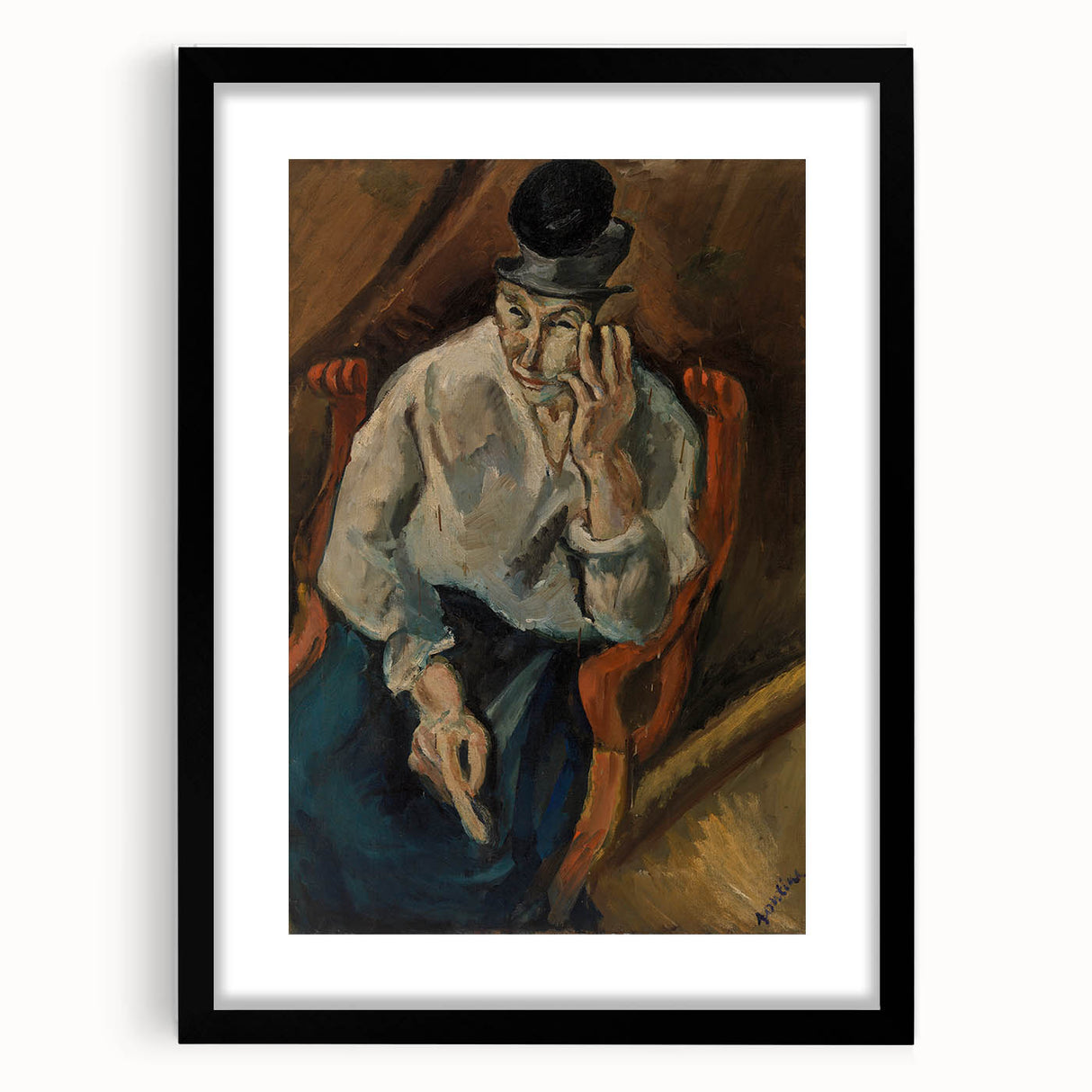 Expressionist Woman in Armchair – Bold Figurative Wall Art