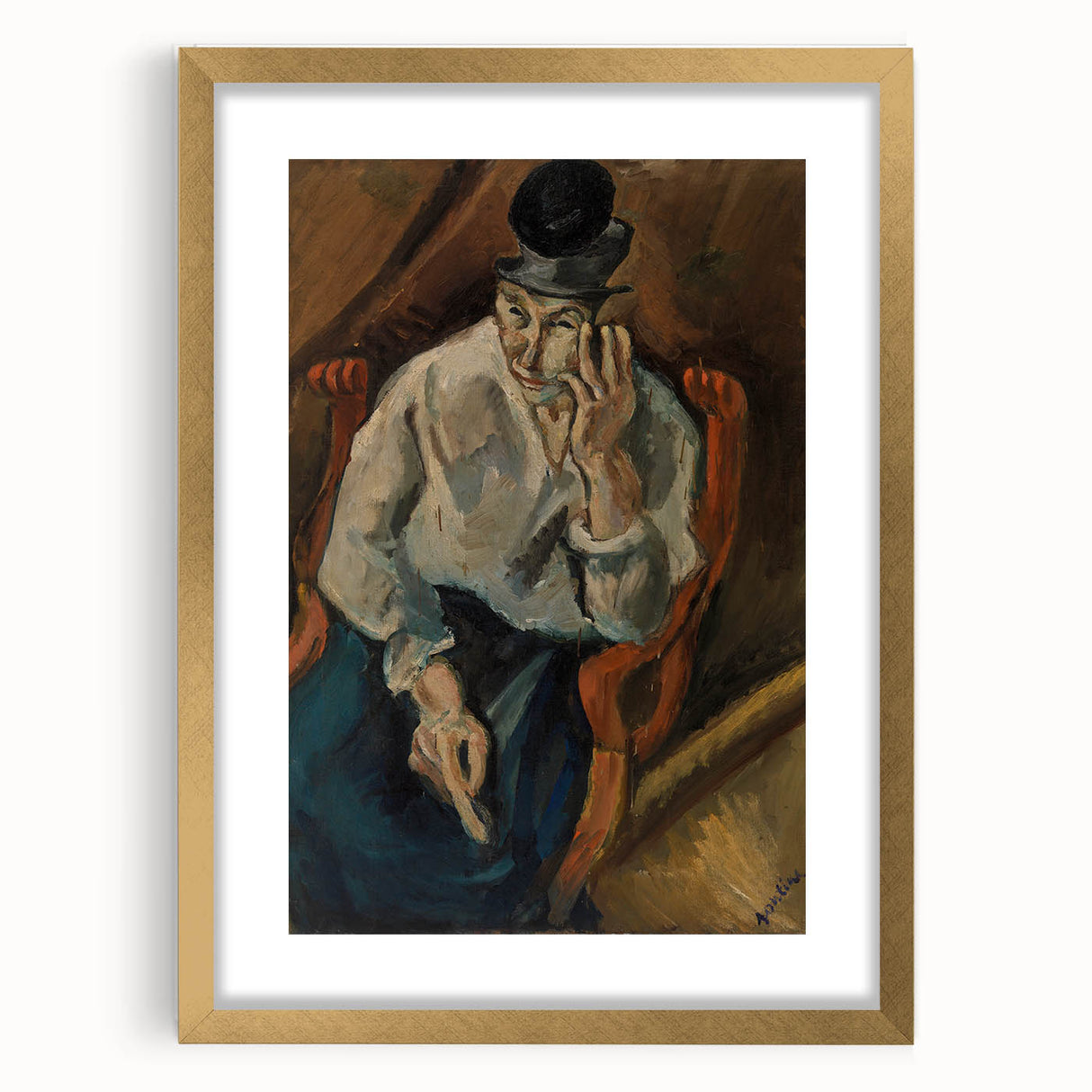 Expressionist Woman in Armchair – Bold Figurative Wall Art