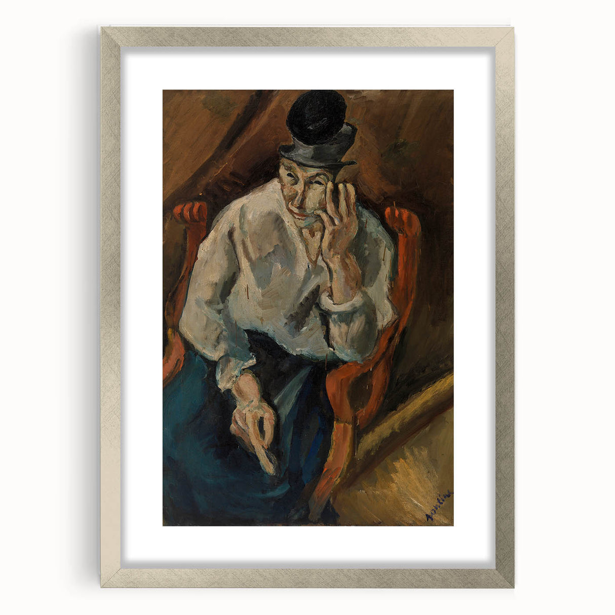 Expressionist Woman in Armchair – Bold Figurative Wall Art