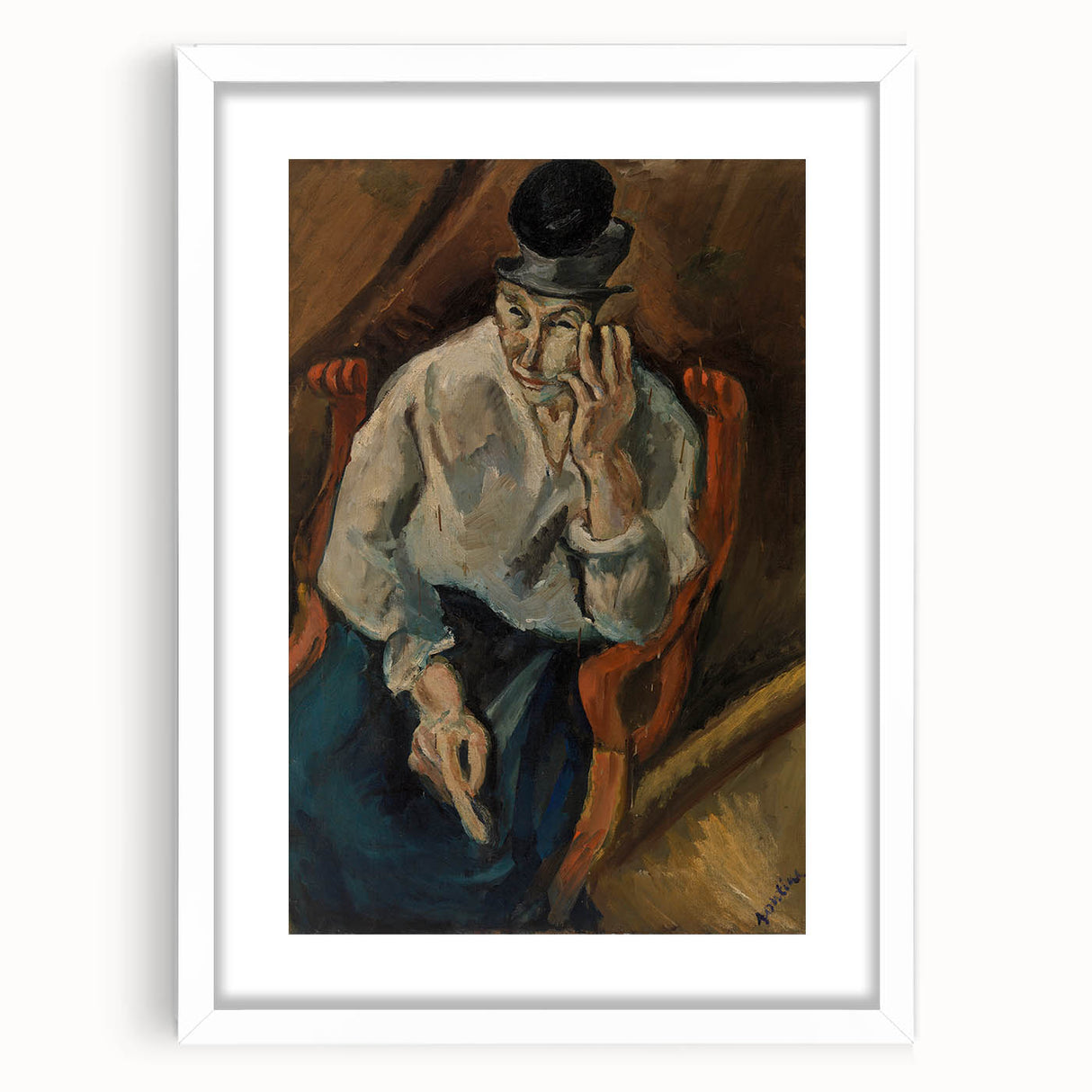 Expressionist Woman in Armchair – Bold Figurative Wall Art