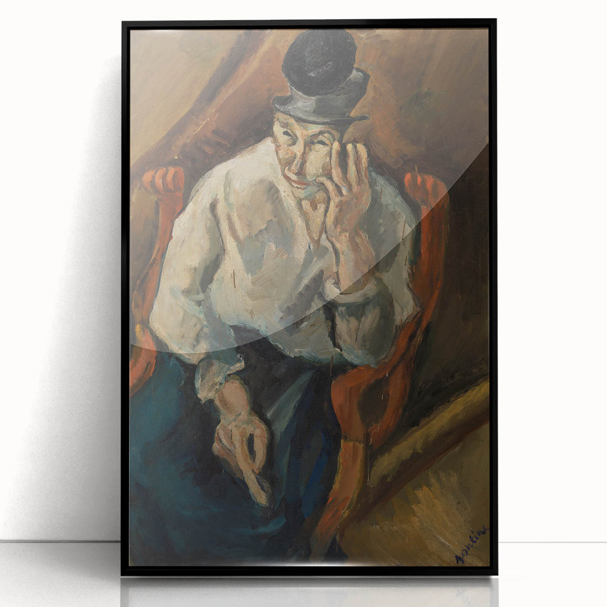Expressionist Woman in Armchair – Bold Figurative Wall Art