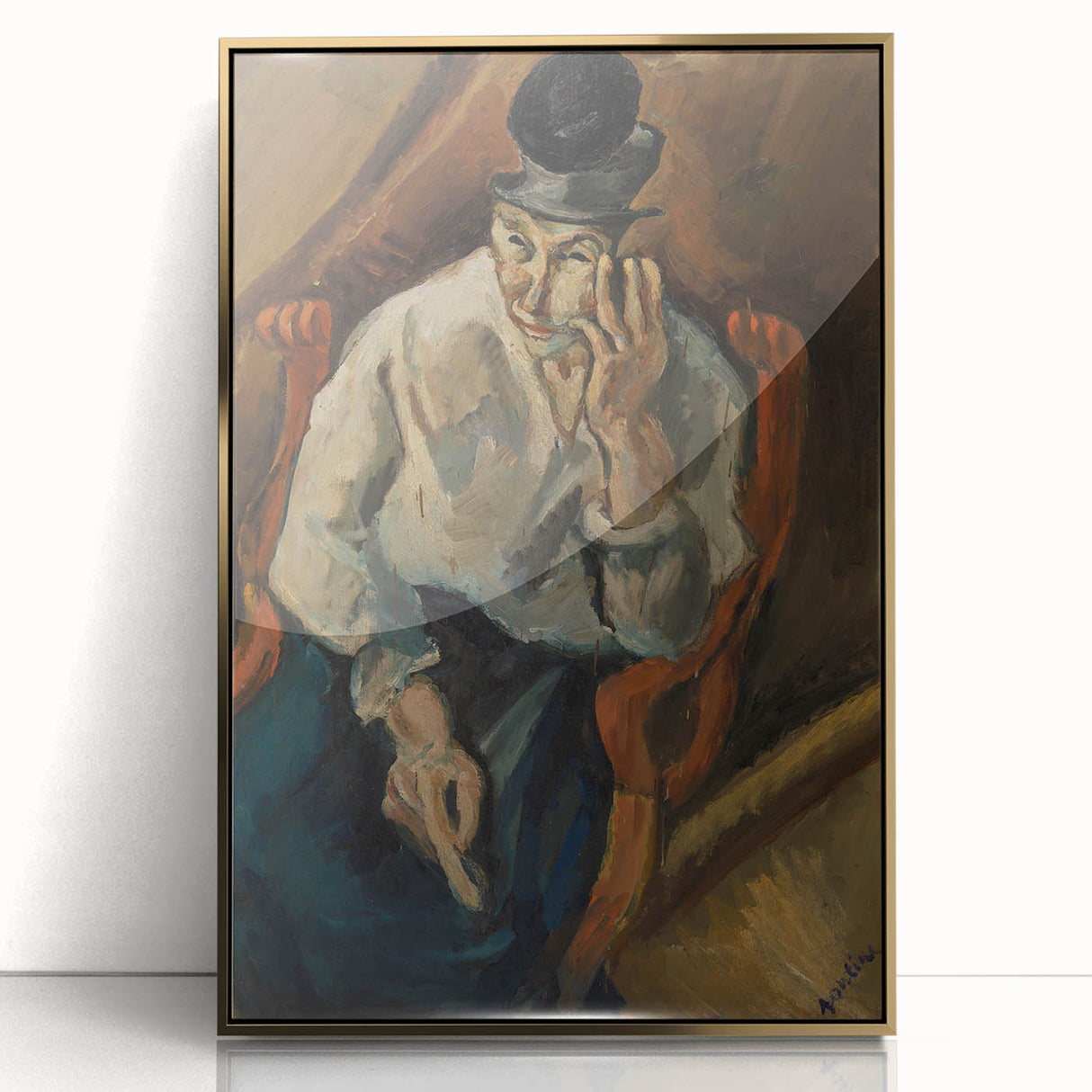 Expressionist Woman in Armchair – Bold Figurative Wall Art