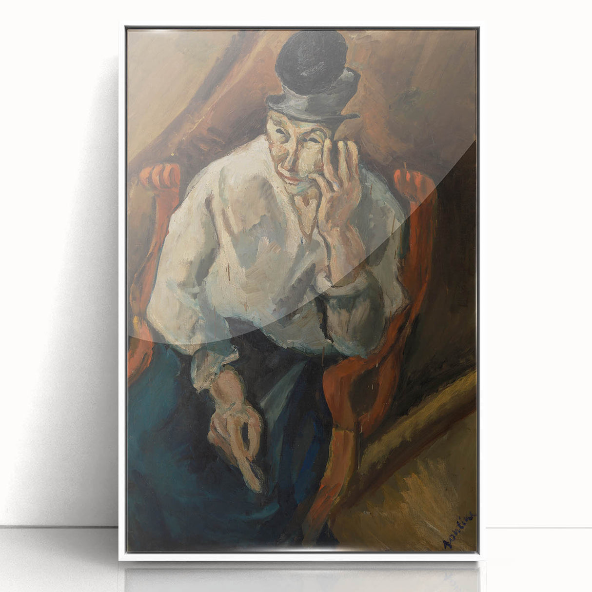 Expressionist Woman in Armchair – Bold Figurative Wall Art