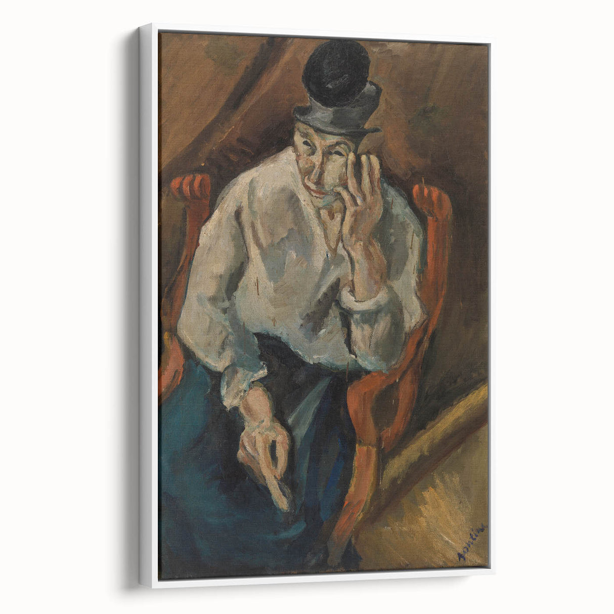 Expressionist Woman in Armchair – Bold Figurative Wall Art