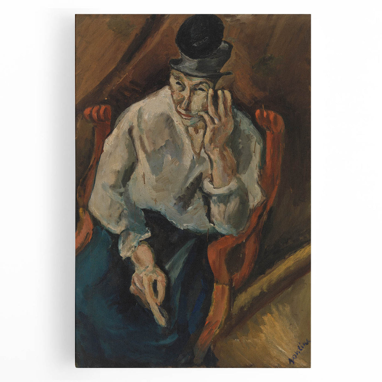 Expressionist Woman in Armchair – Bold Figurative Wall Art