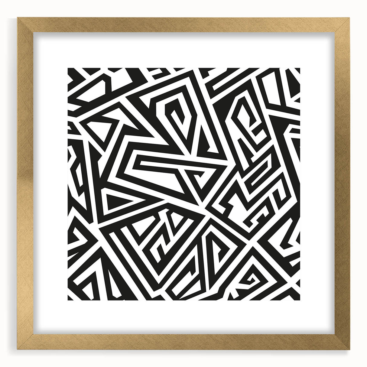 Bold Geometric Black and White Wall Art – Framed & Canvas
