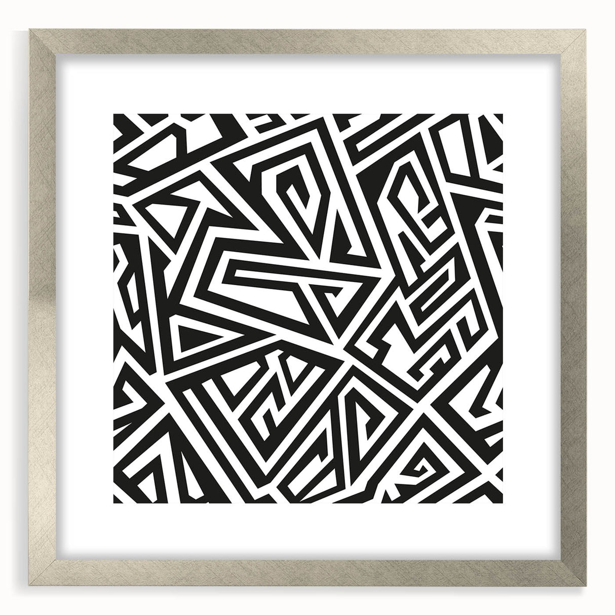 Bold Geometric Black and White Wall Art – Framed & Canvas
