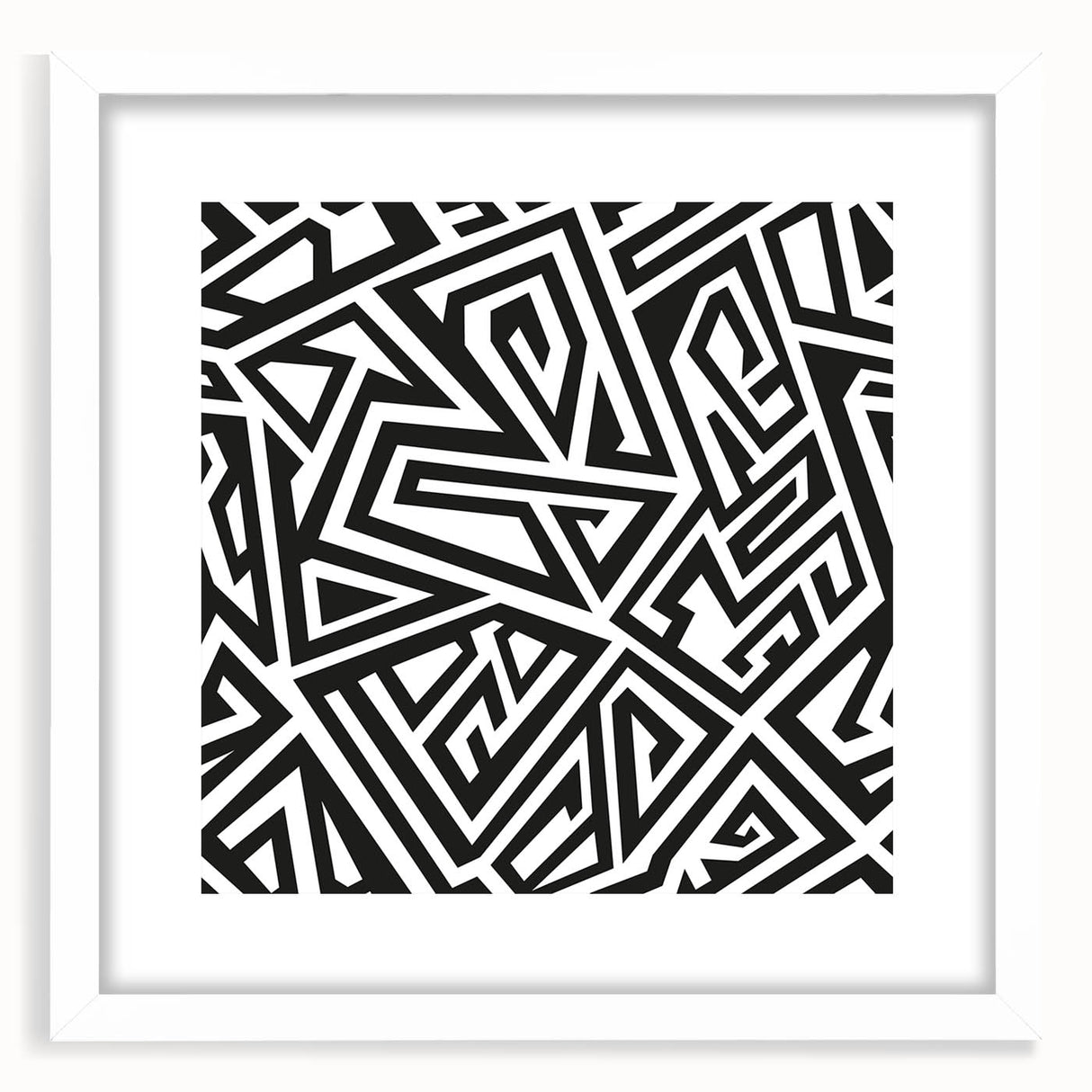 Bold Geometric Black and White Wall Art – Framed & Canvas