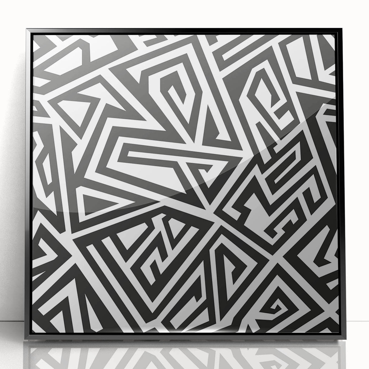 Bold Geometric Black and White Wall Art – Framed & Canvas