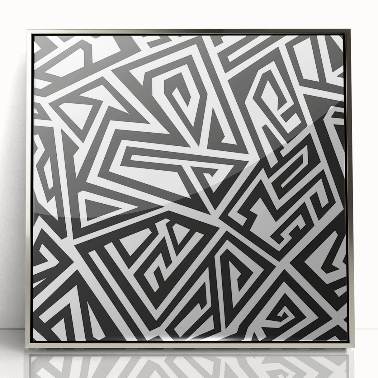 Bold Geometric Black and White Wall Art – Framed & Canvas