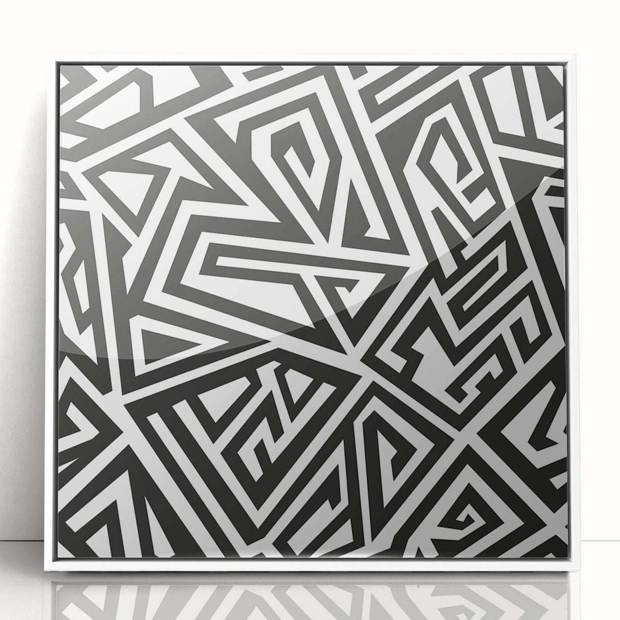Bold Geometric Black and White Wall Art – Framed & Canvas