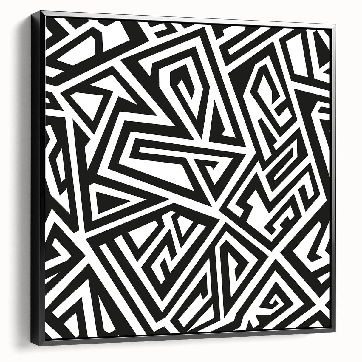 Bold Geometric Black and White Wall Art – Framed & Canvas