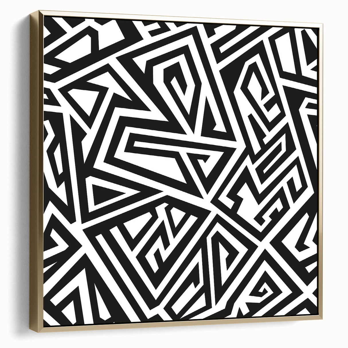 Bold Geometric Black and White Wall Art – Framed & Canvas