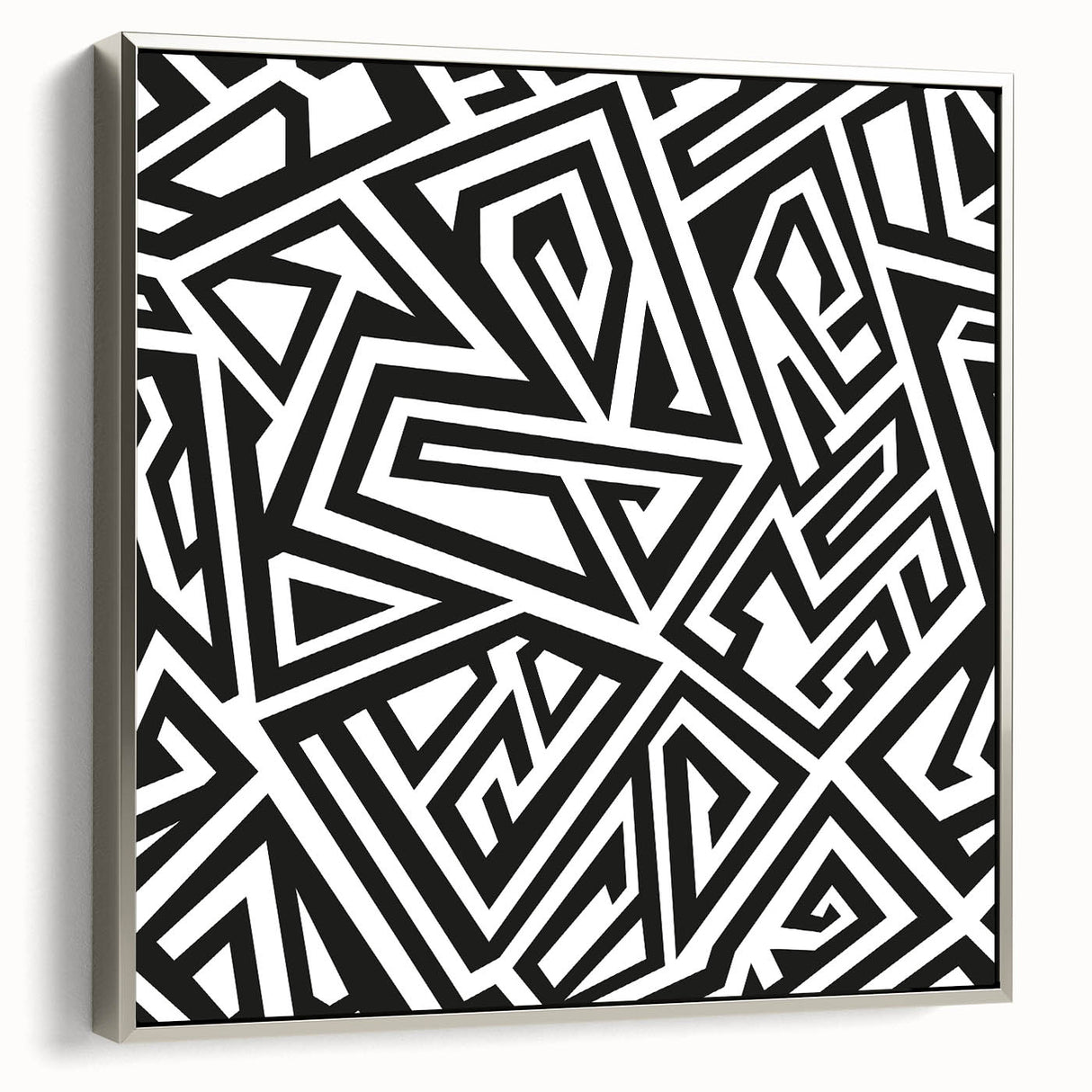 Bold Geometric Black and White Wall Art – Framed & Canvas